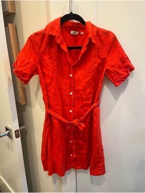 Wilfred by Aritzia Linen Button-Front Shirt Dress